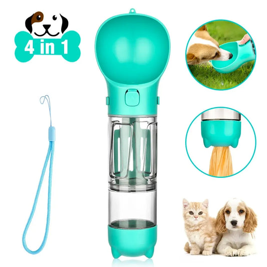 🌟 AquaPet Go: Botella Portátil 4 en 1 para Mascotas 🌟