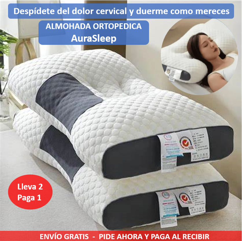 💤 AuraSleep Almohada Premium – Ajustable y Ergonómica, Lleva 2 y Paga 1